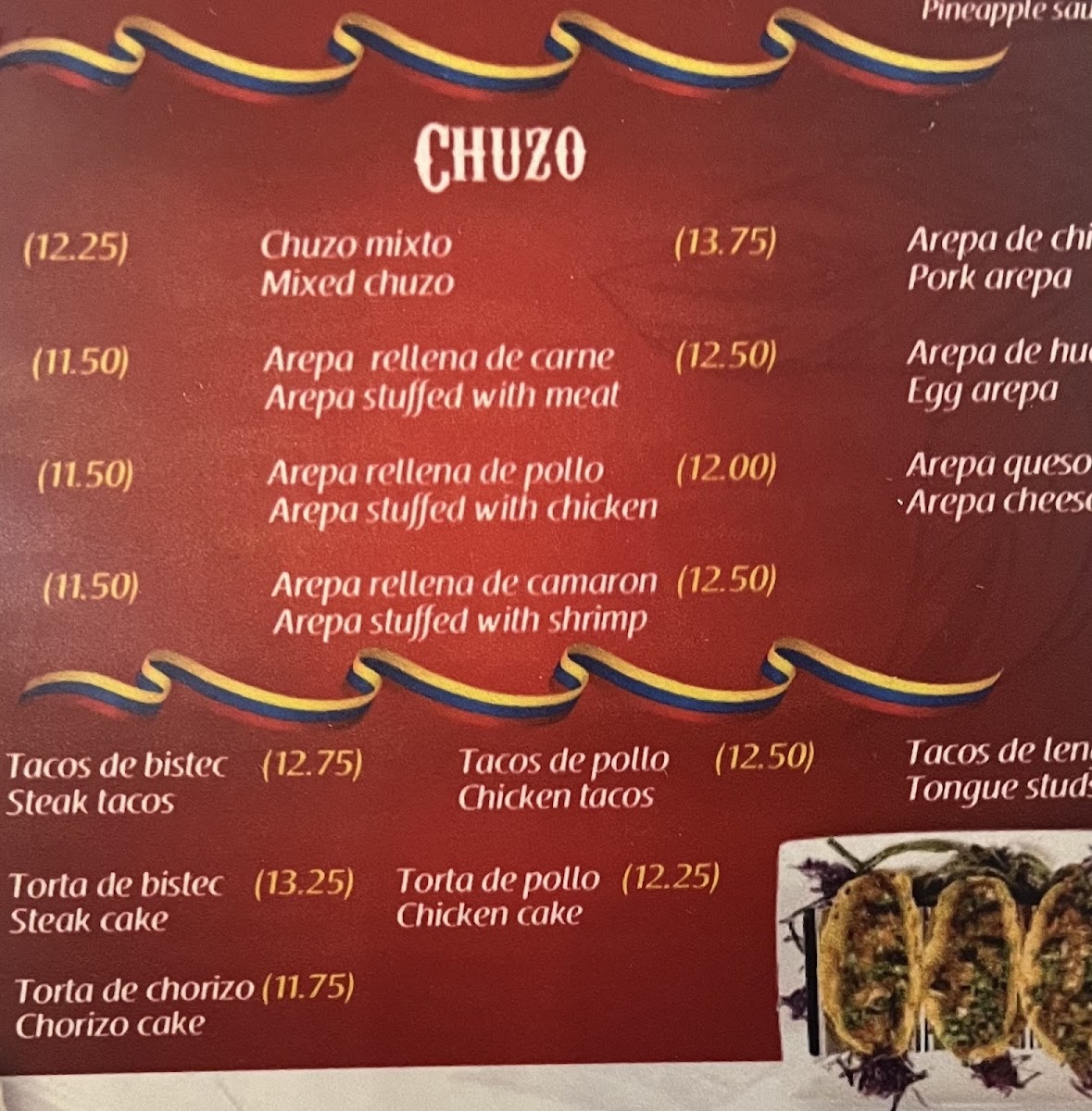 Las Ollitas Colombianas menu board