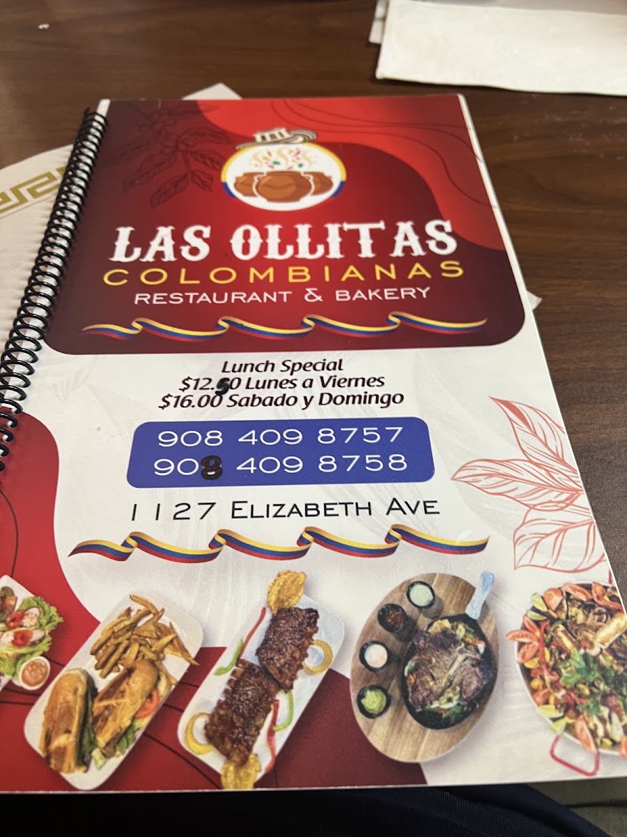 Las Ollitas Colombianas menu board
