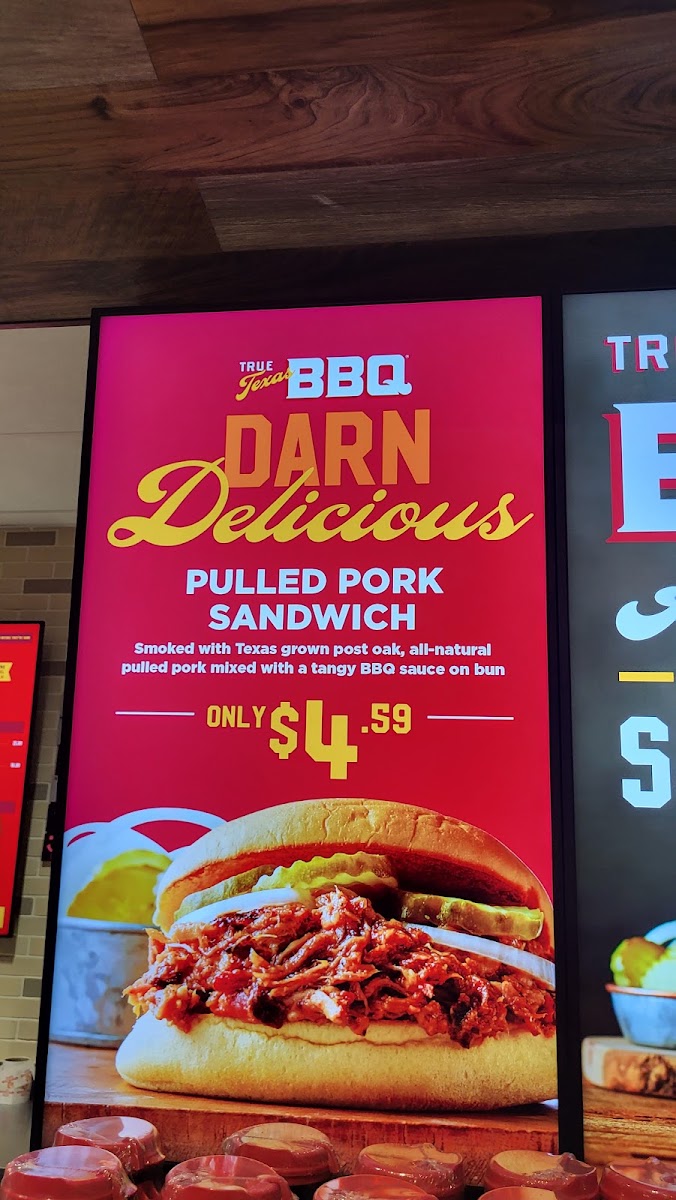 True Texas BBQ menu board