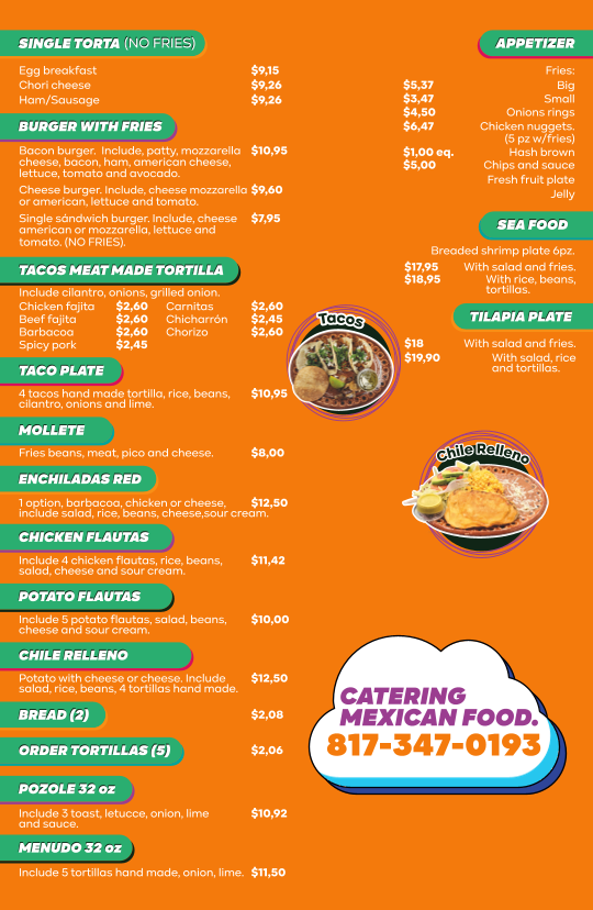 Taqueria Calamachi menu board