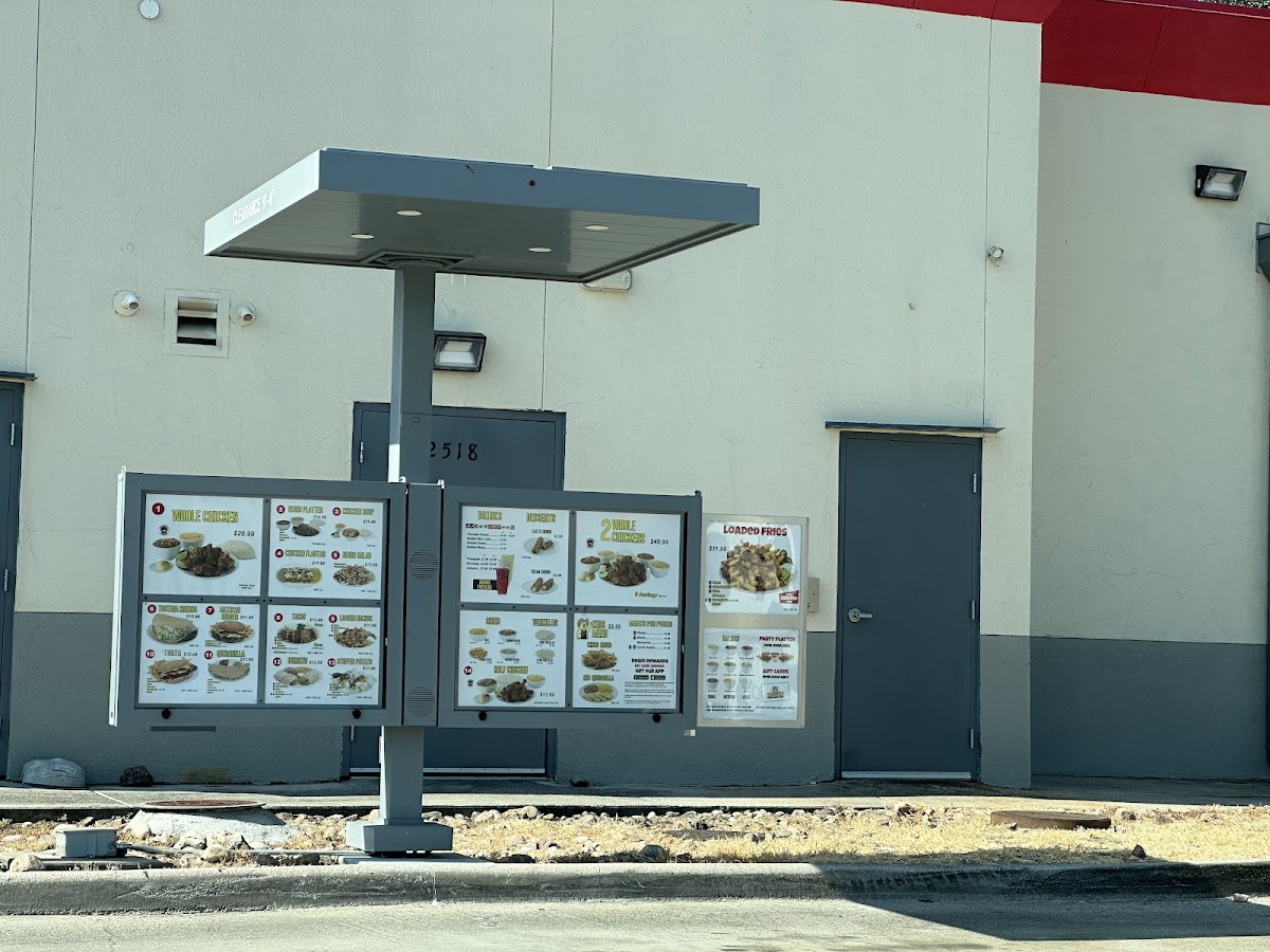 Pollo Regio menu board