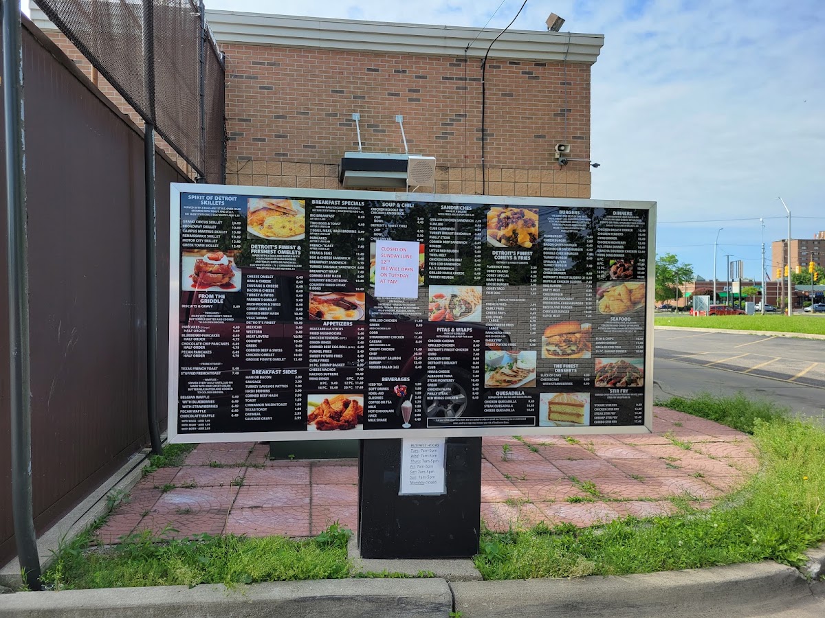 Detroit's Finest III menu board