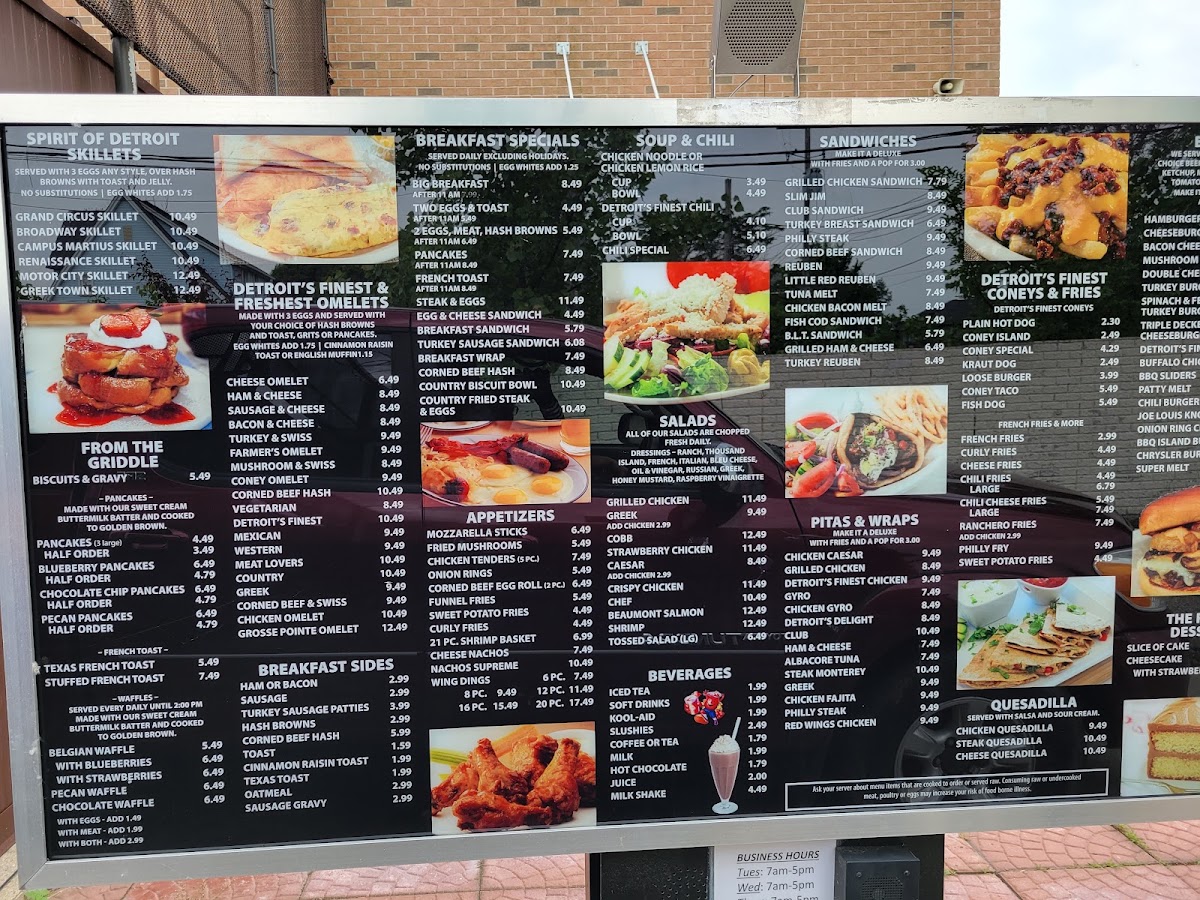 Detroit's Finest III menu board