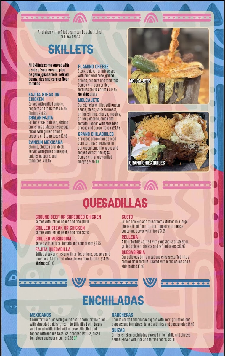 Cancun Cantina and Grill LLC menu board