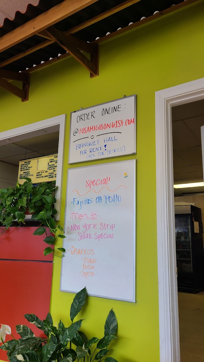 Los Amigos Authentic Mexican Grill menu board