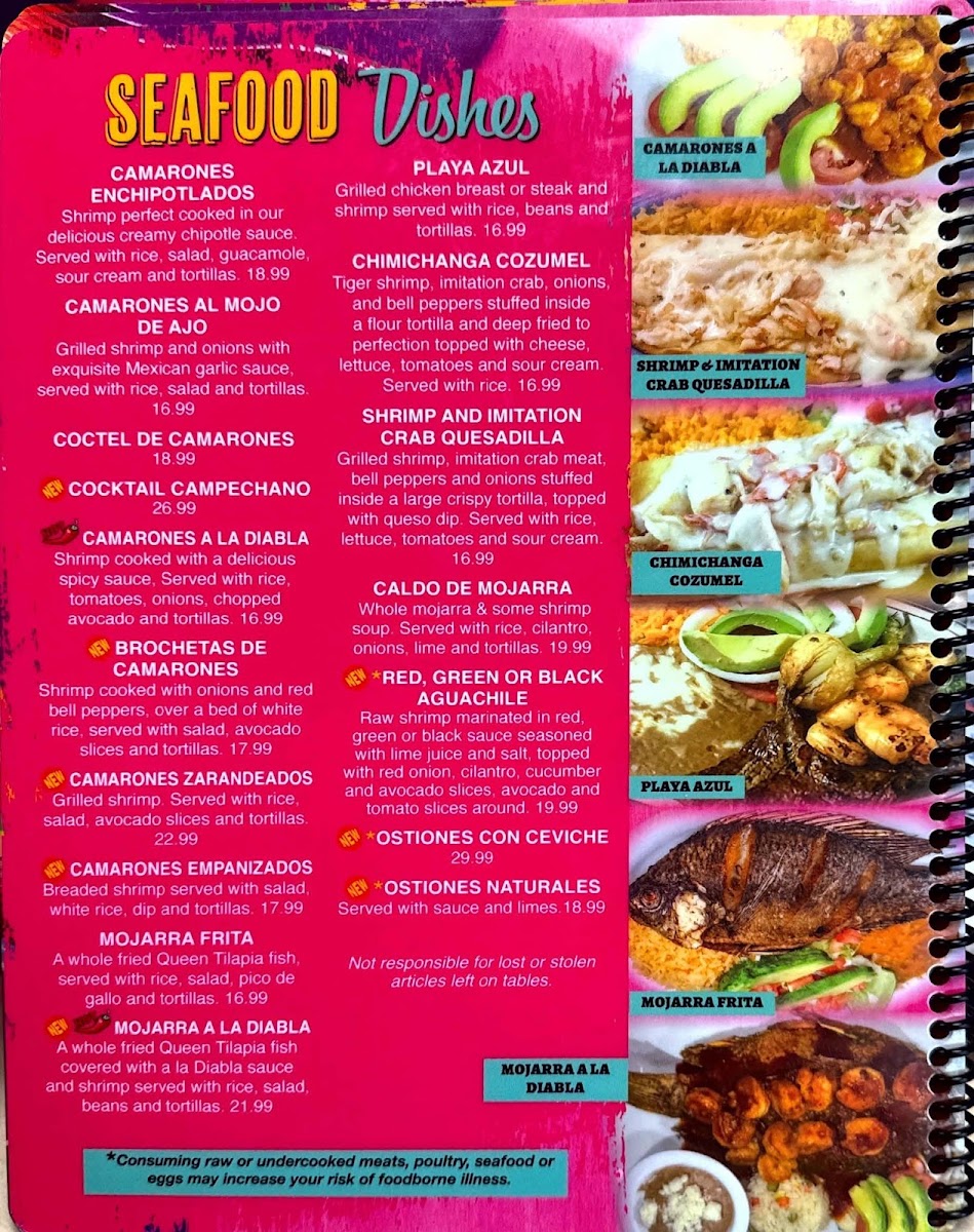 El Mariachi Williamston menu board