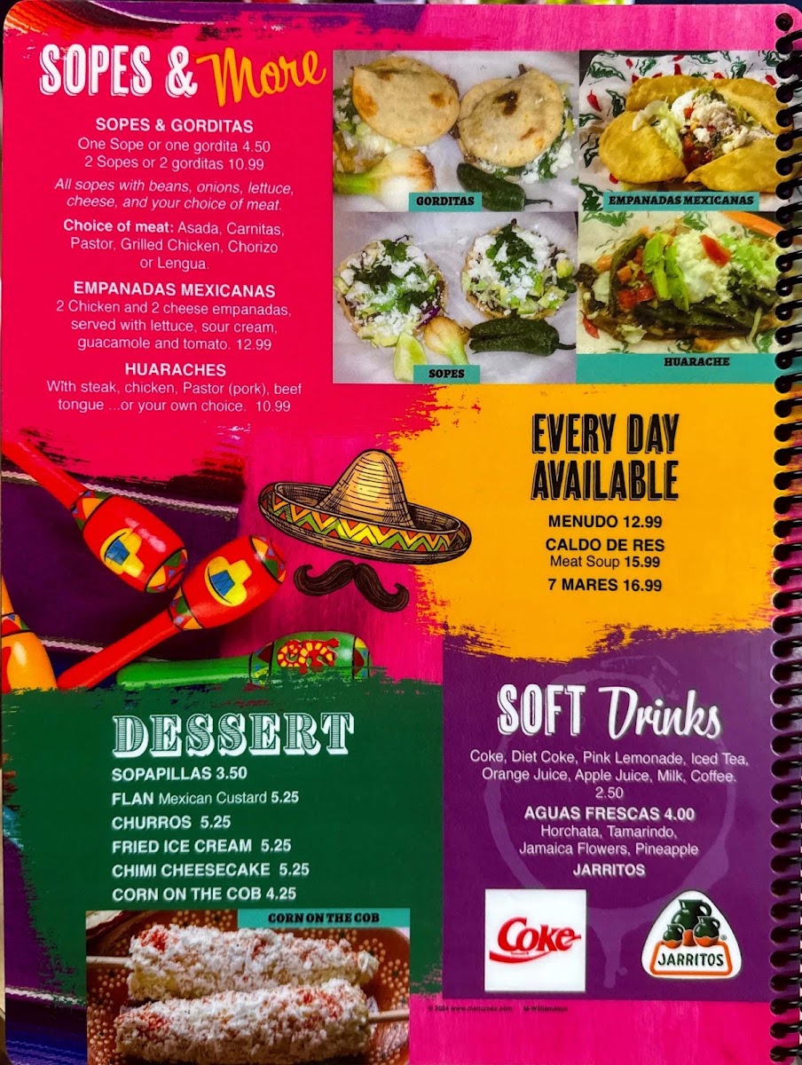 El Mariachi Williamston menu board