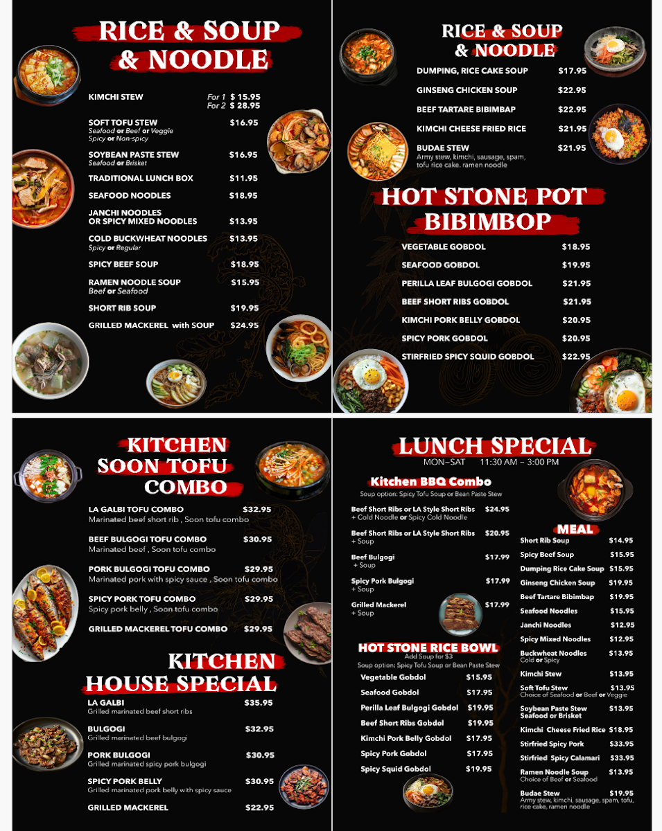 Rockstar Korean bbq & Chicken menu board
