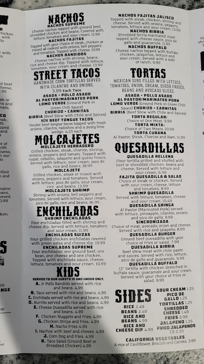 Mi Herradero menu board