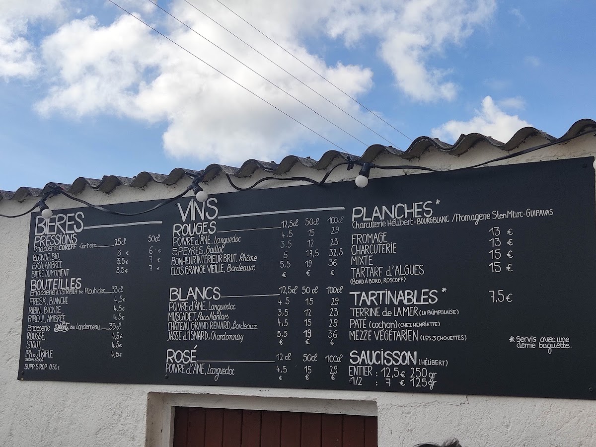 Bzzzt Café menu board