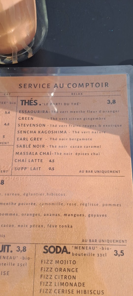 Bzzzt Café menu board