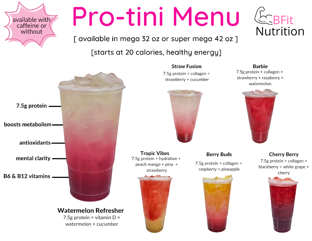 BFit Nutrition menu board