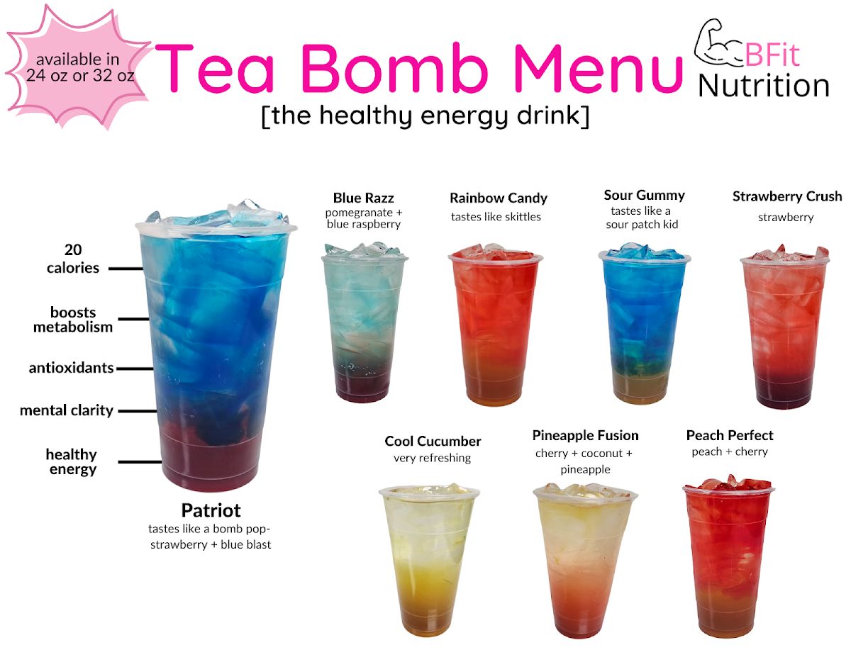 BFit Nutrition menu board