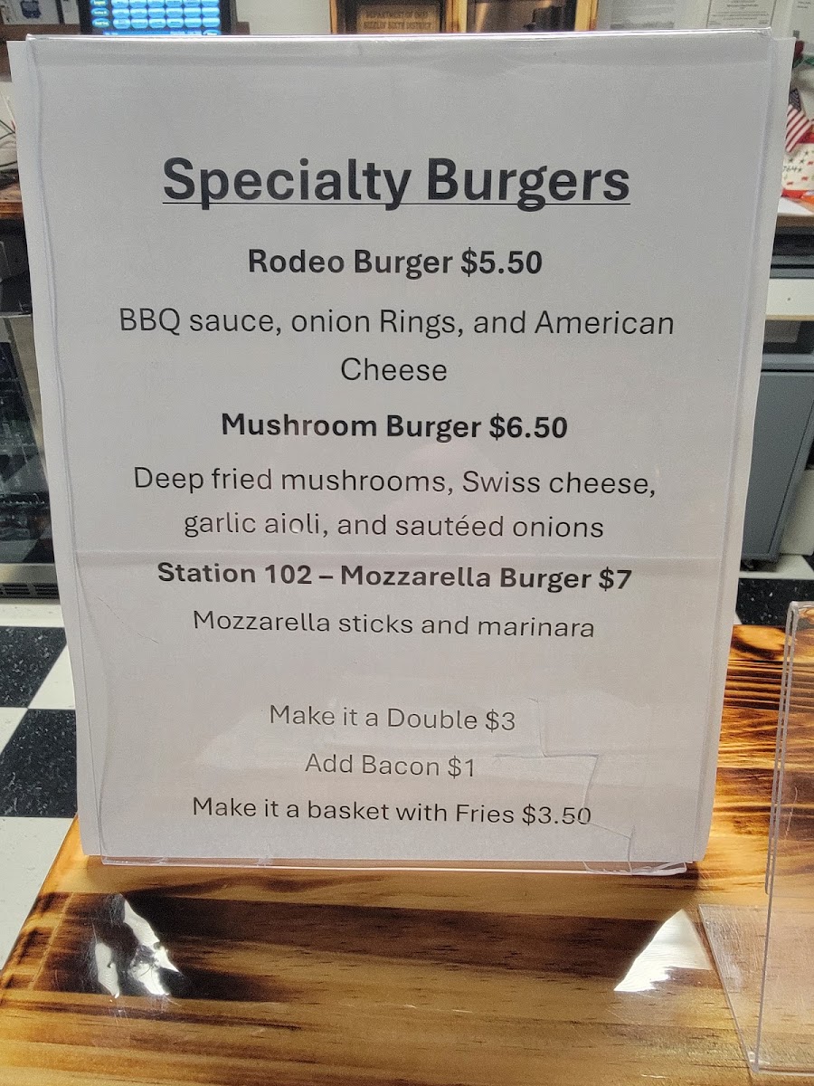 American Legion menu board