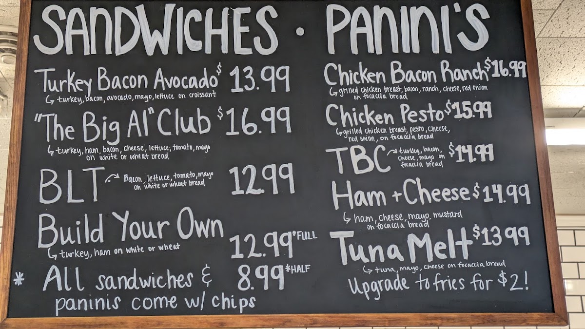 The Salad Bar menu board