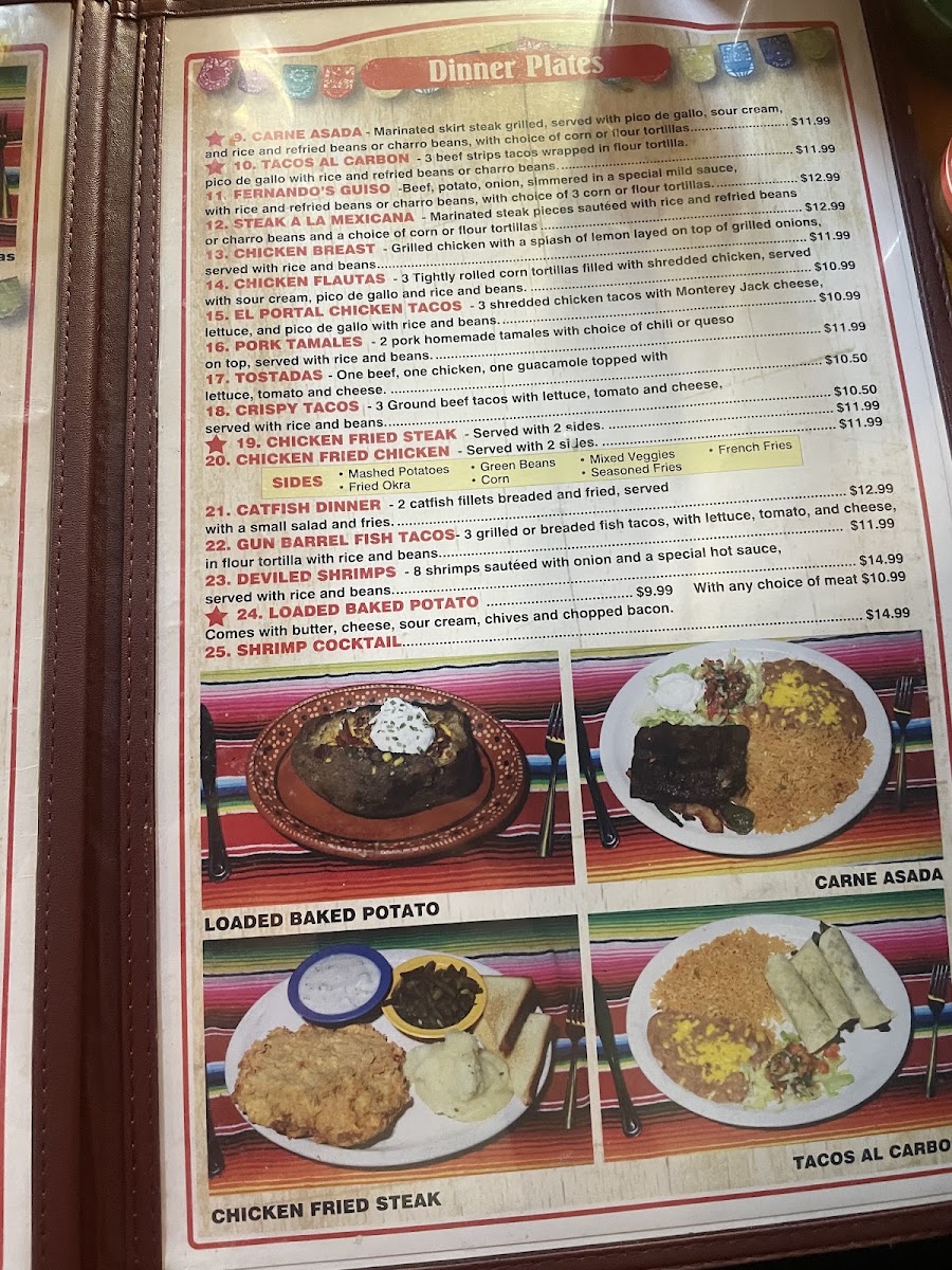El Portal De Jaripo Inc. menu board