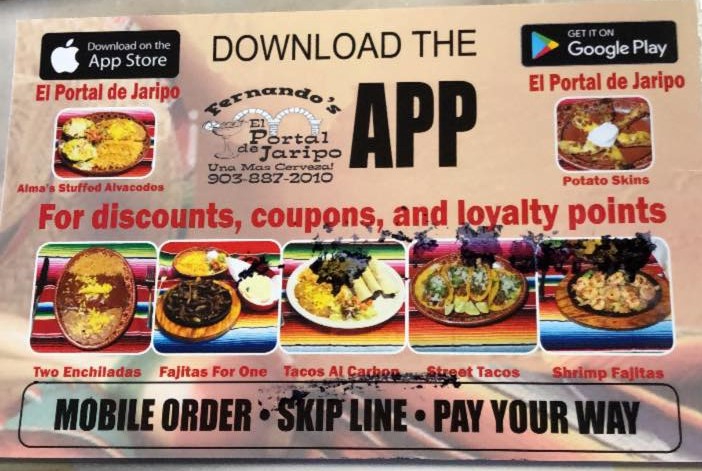 El Portal De Jaripo Inc. menu board