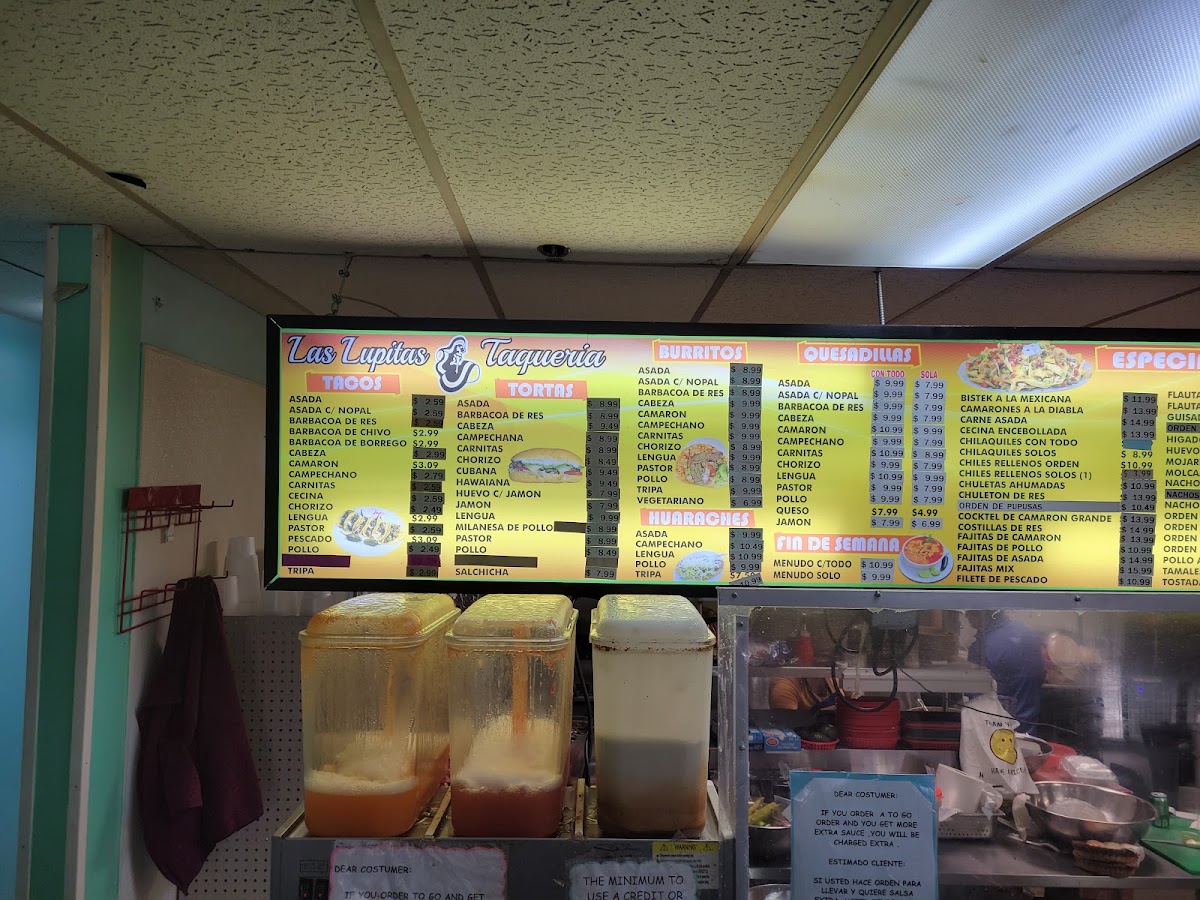 Las Lupitas menu board