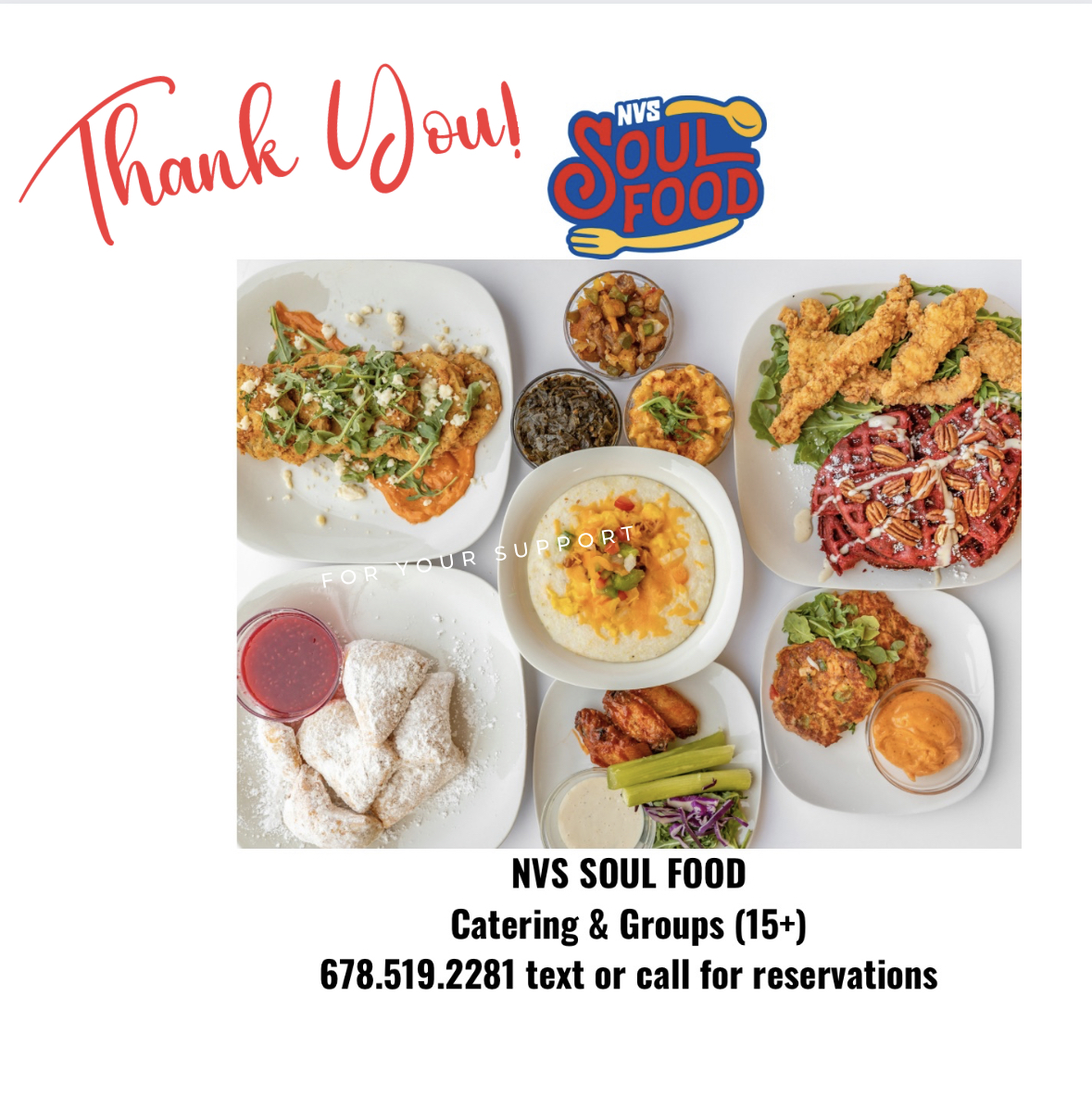 Nvs Soul Food menu board
