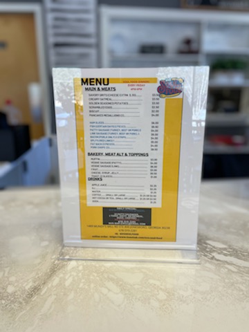 Nvs Soul Food menu board
