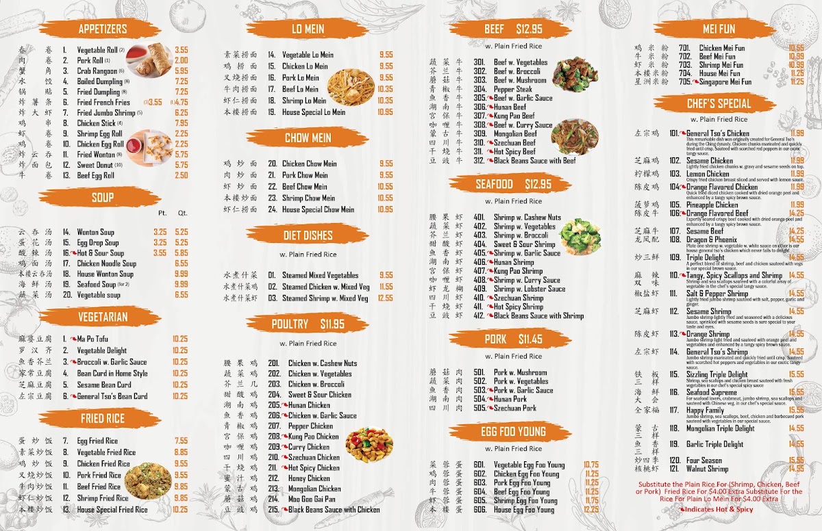 Lin's Garden 林家园 menu board