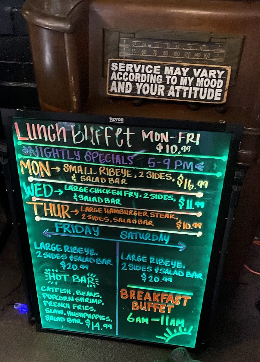 Floral & Hearty Diner menu board