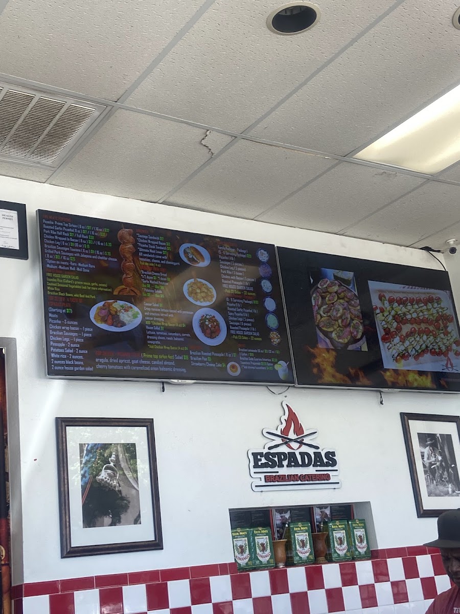 Espadas Brazilian Steakhouse Restaurant menu board