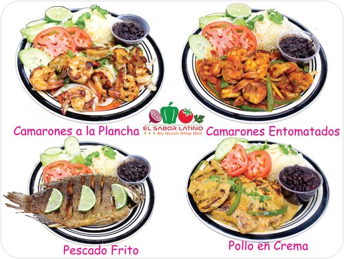 El Sabor Latino by Quick Stop Deli (Food Truck) menu board