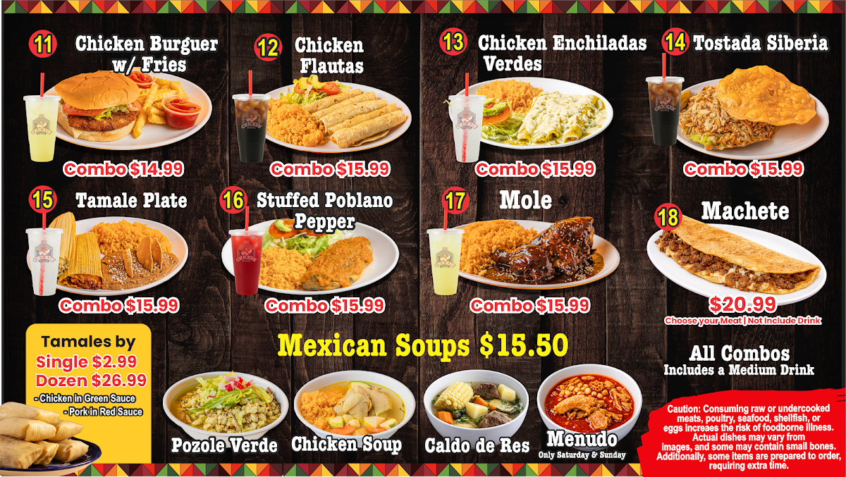 Chicken Pullita - Weatherford menu board