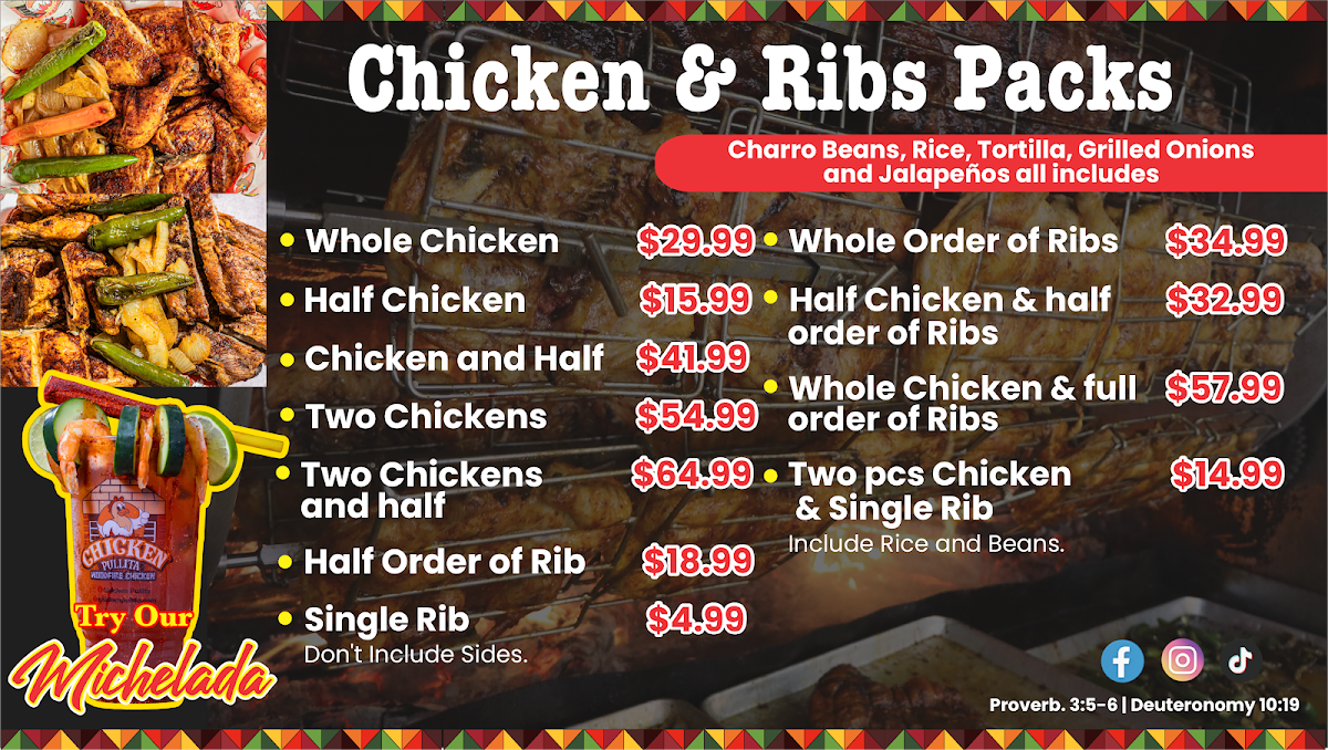 Chicken Pullita - Weatherford menu board
