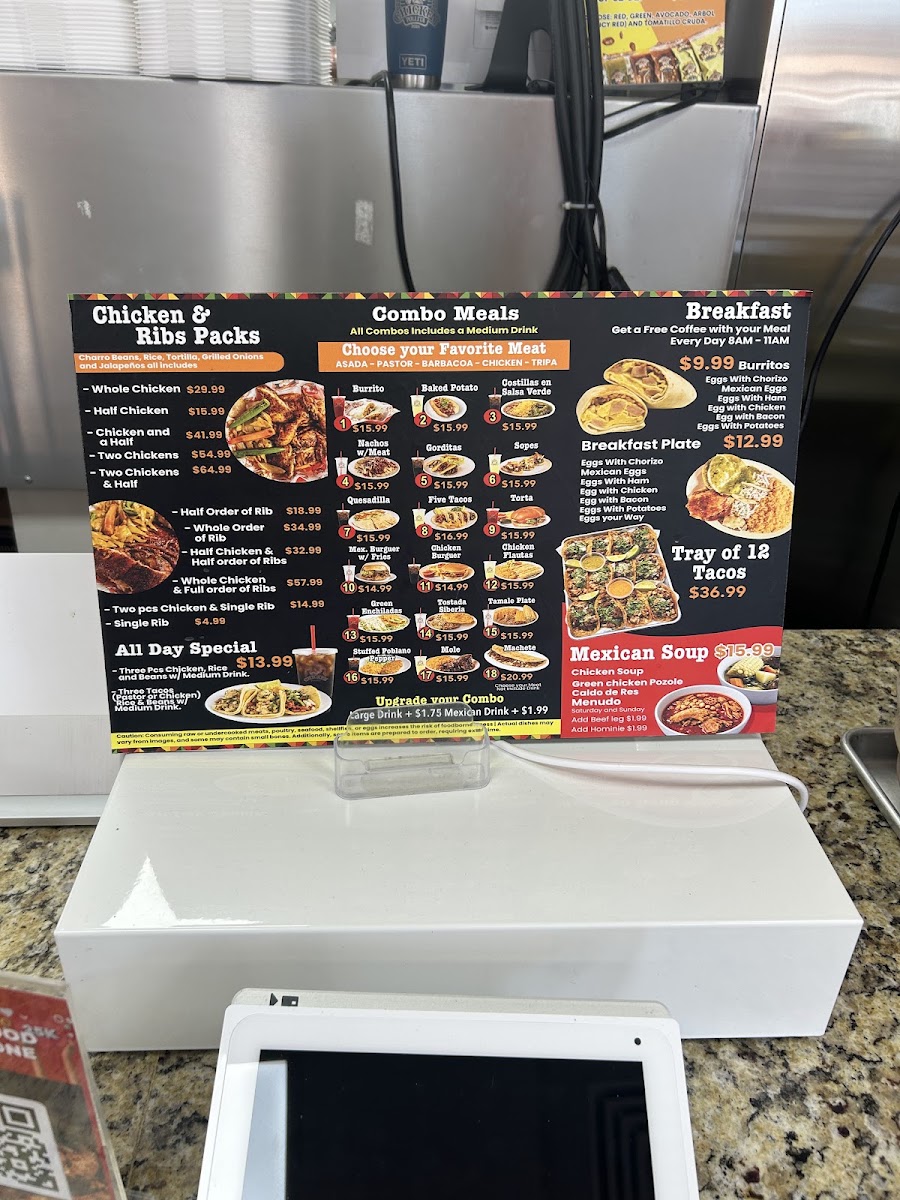 Chicken Pullita - Weatherford menu board