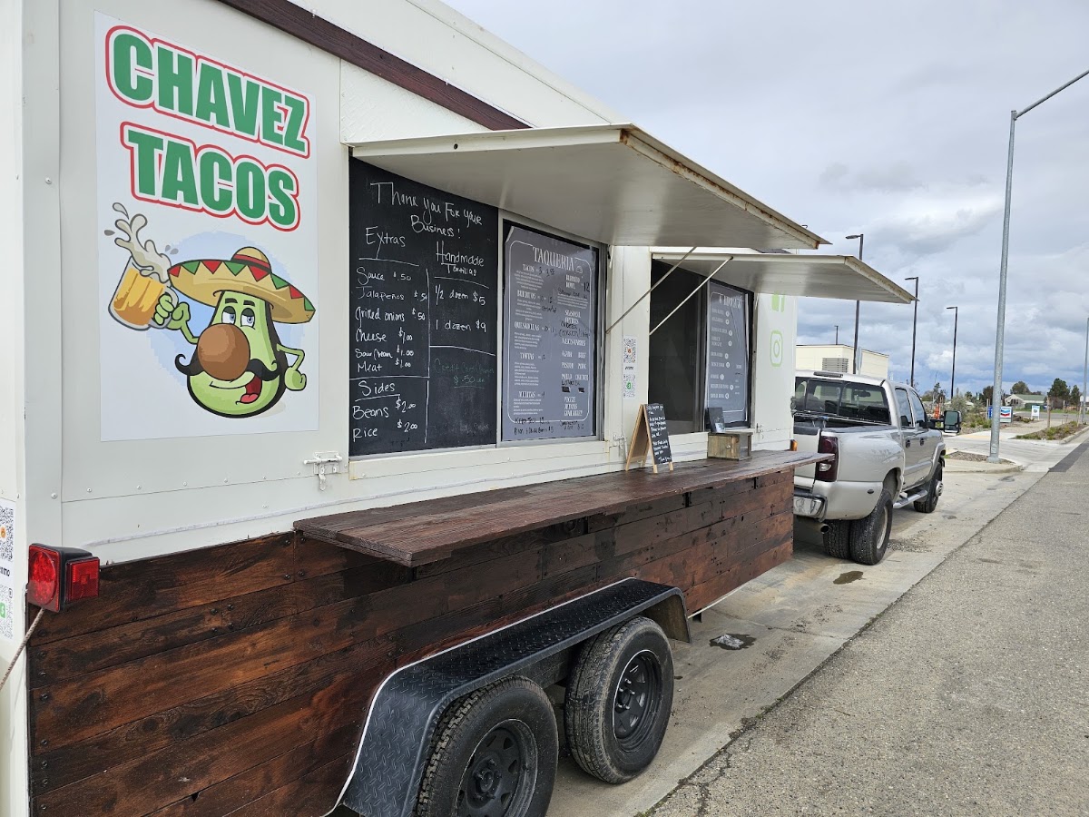 Chavez Tacos menu board