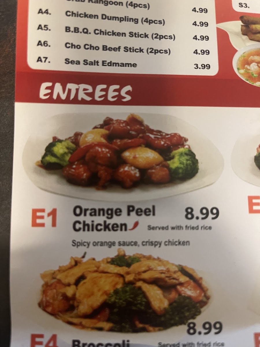 The Big Wok menu board
