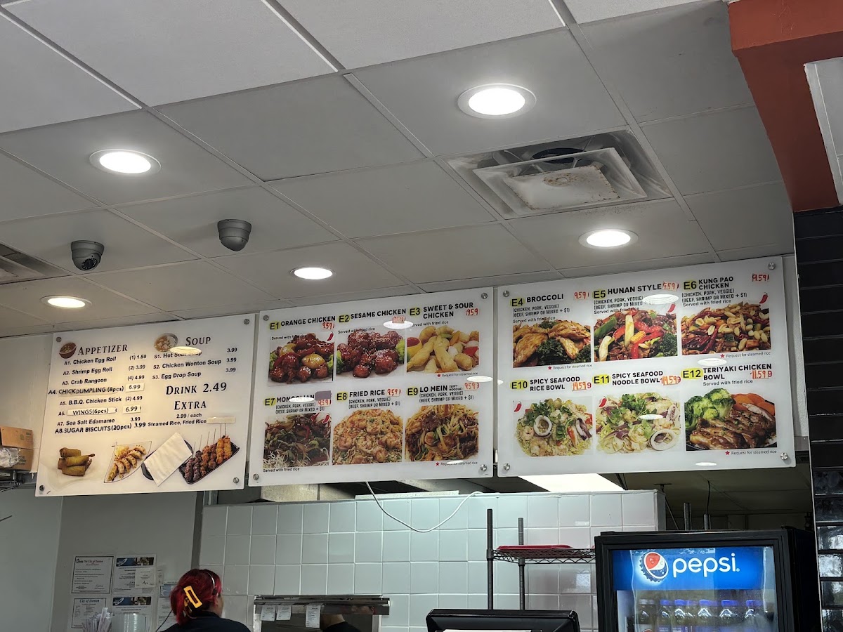 The Big Wok menu board