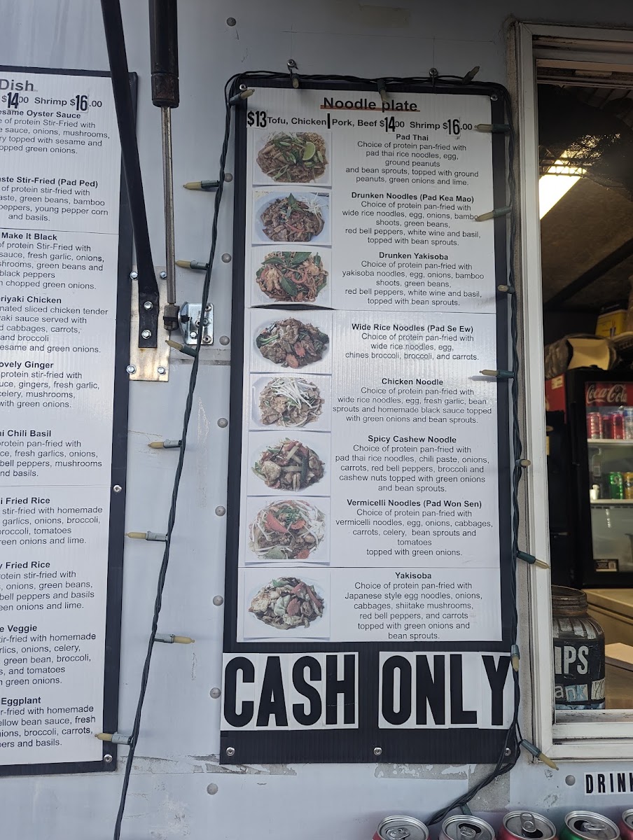 AnyThing Else Thai Food menu board