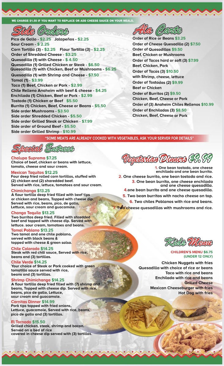 Tacos Tequila menu board