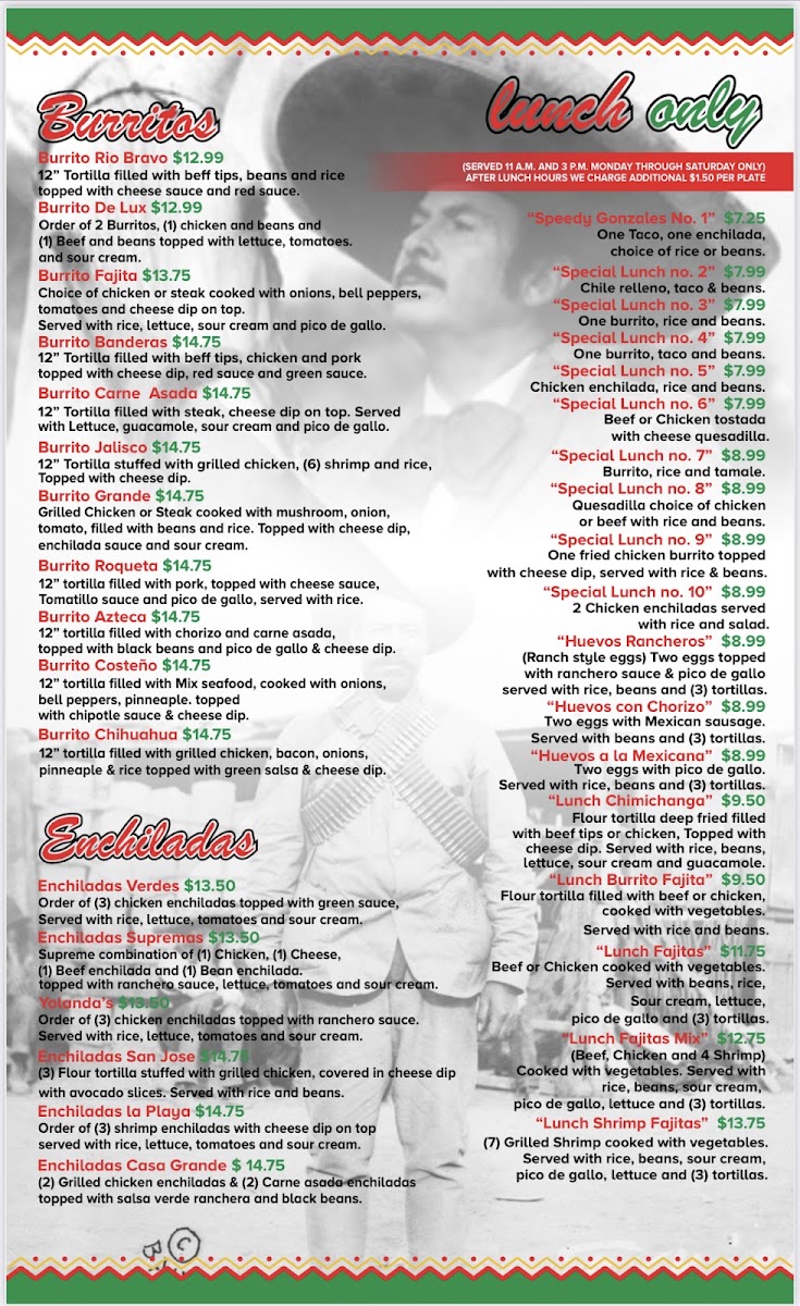 Tacos Tequila menu board