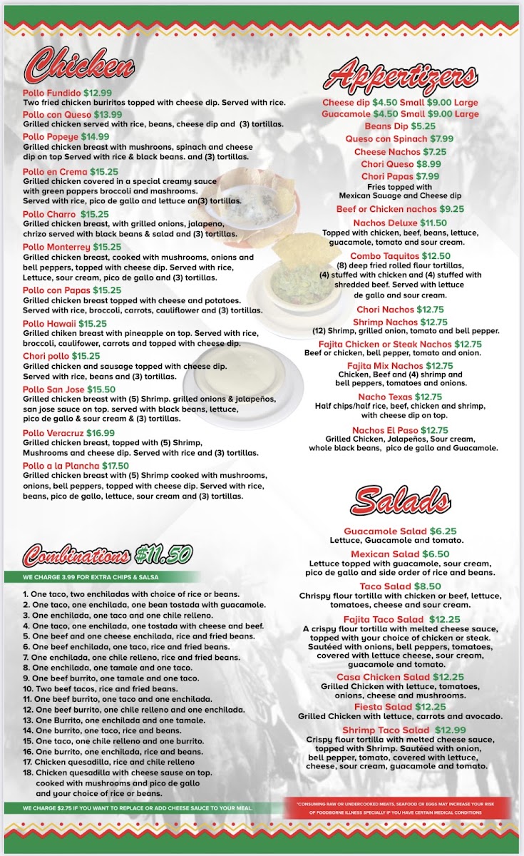 Tacos Tequila menu board
