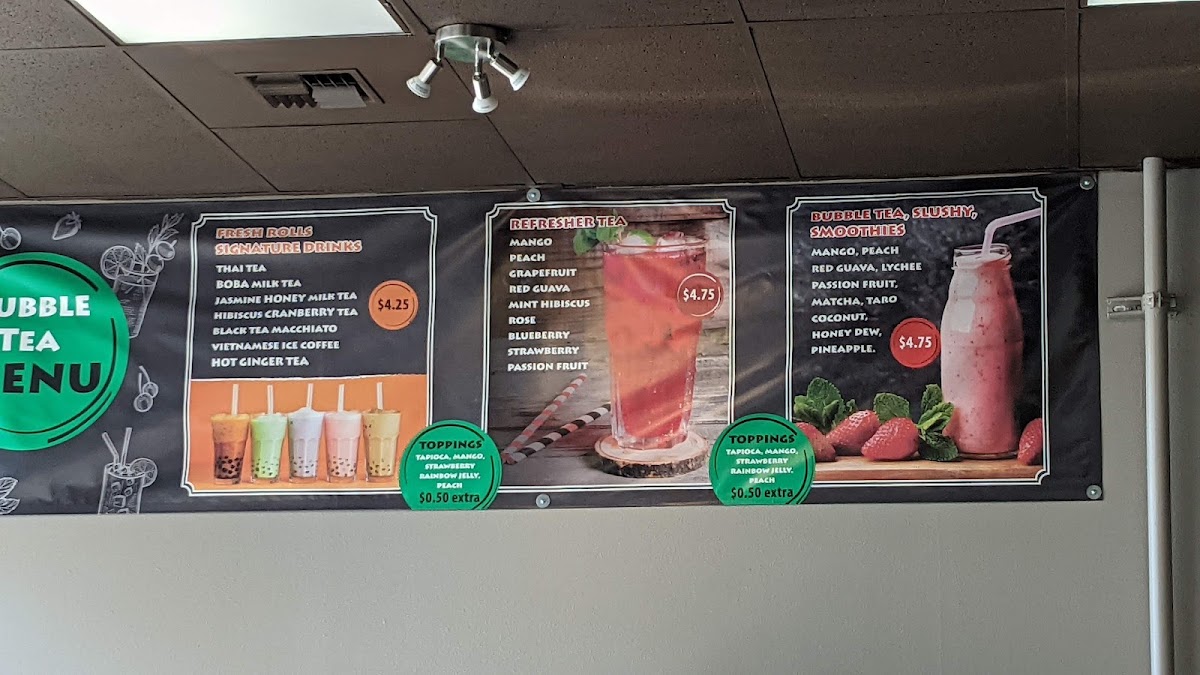 Fresh Rolls Fircrest Vietnamese Restaurant menu board