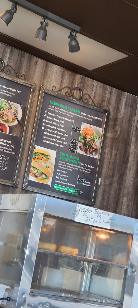 Fresh Rolls Fircrest Vietnamese Restaurant menu board