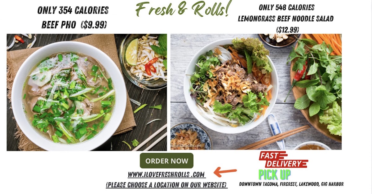 Fresh Rolls Fircrest Vietnamese Restaurant menu board