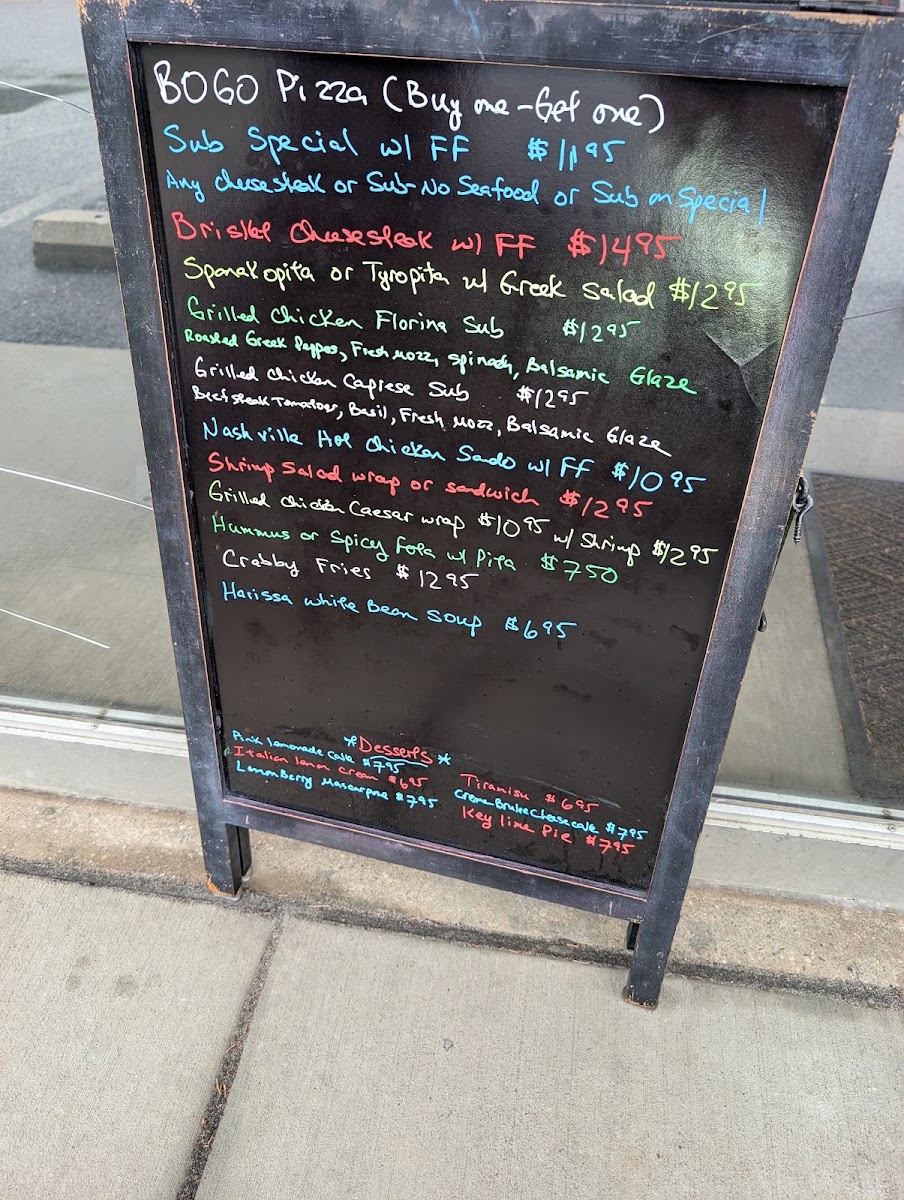 Jimmy's Grille menu board
