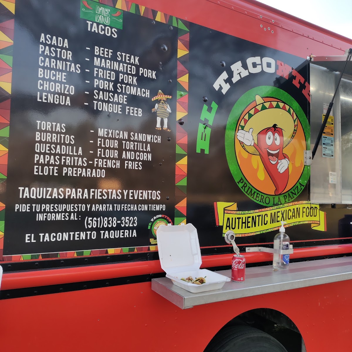 Tacos and more menu board