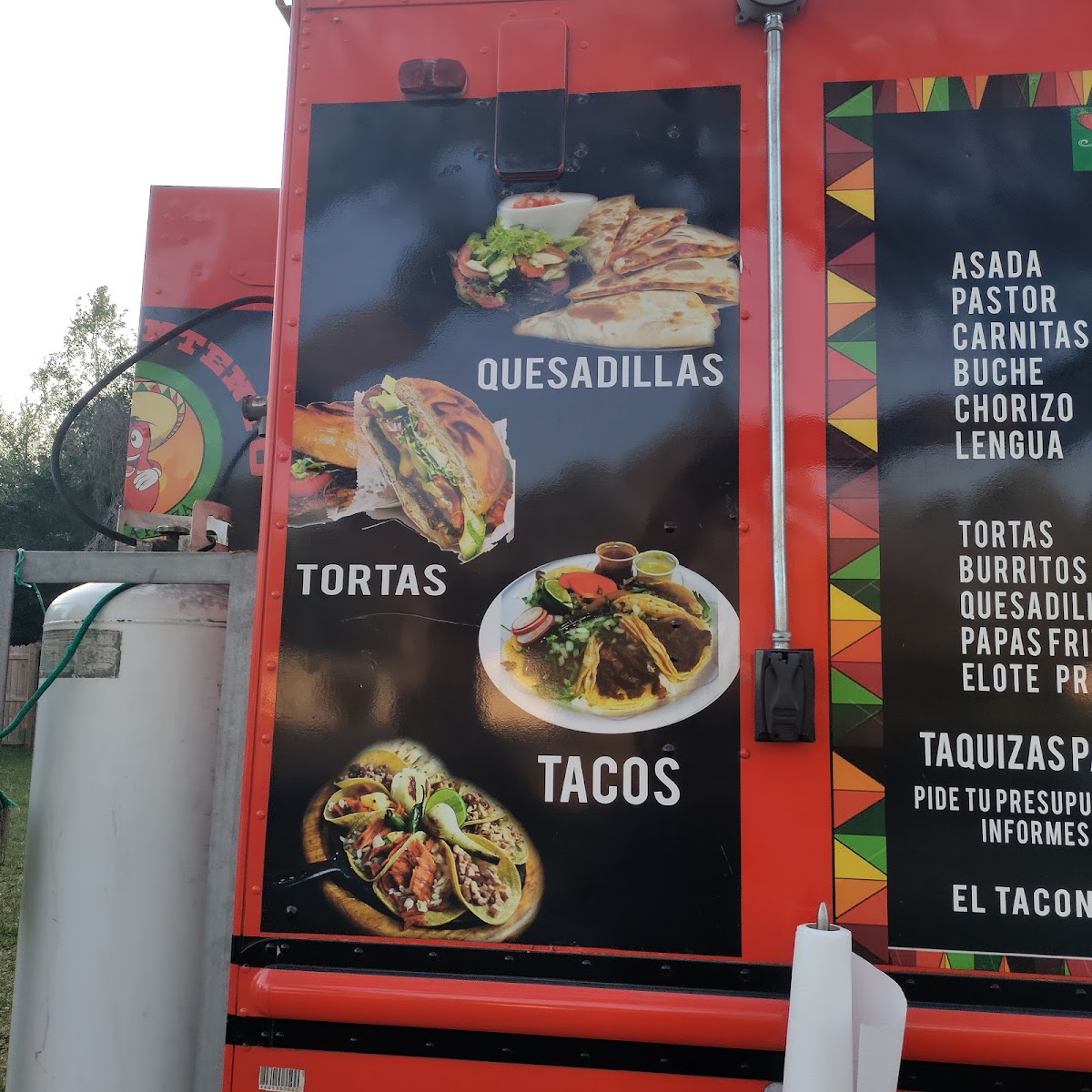 Tacos and more menu board