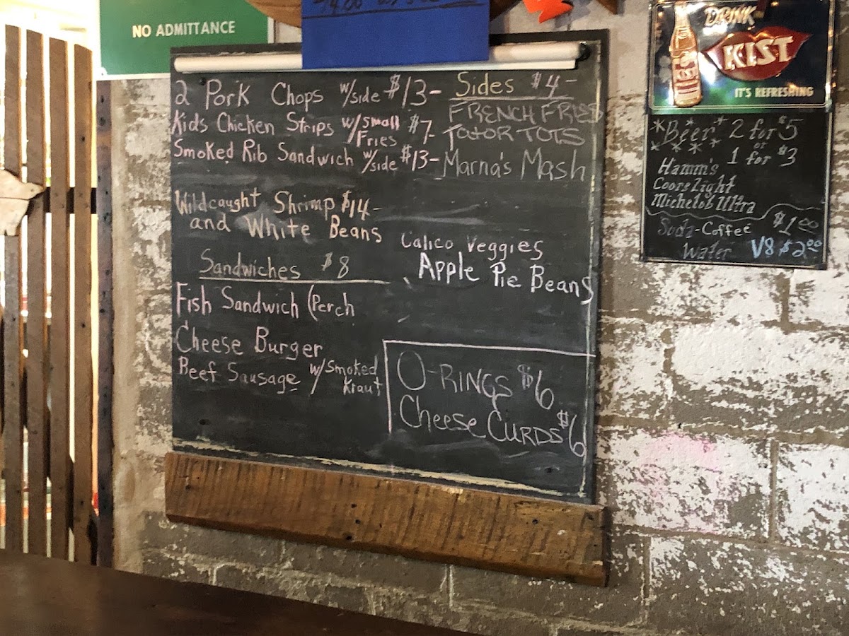 Fish Shack menu board