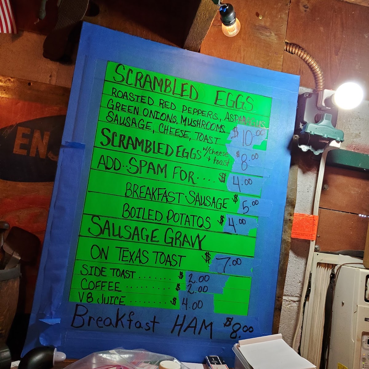 Fish Shack menu board
