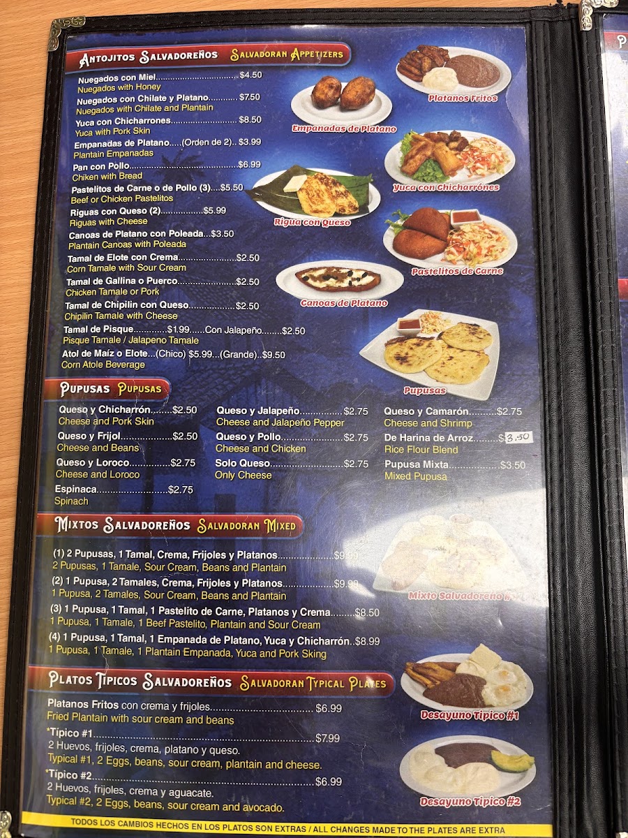 El Pulgarcito menu board