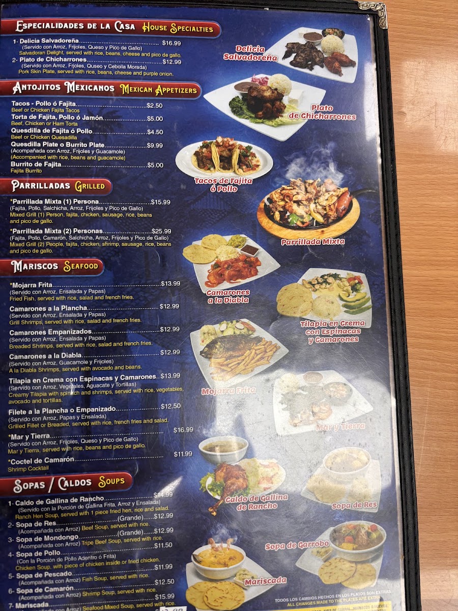 El Pulgarcito menu board