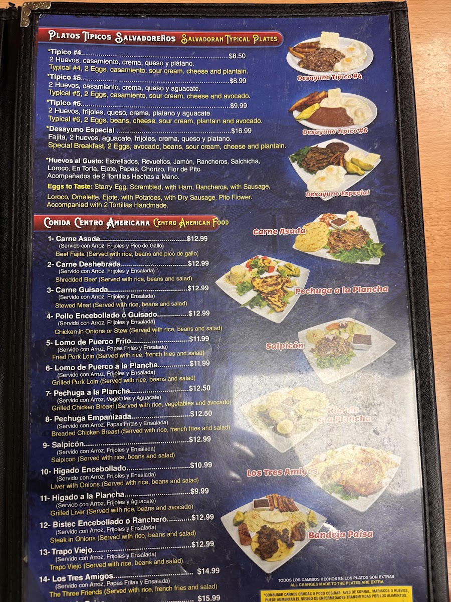 El Pulgarcito menu board