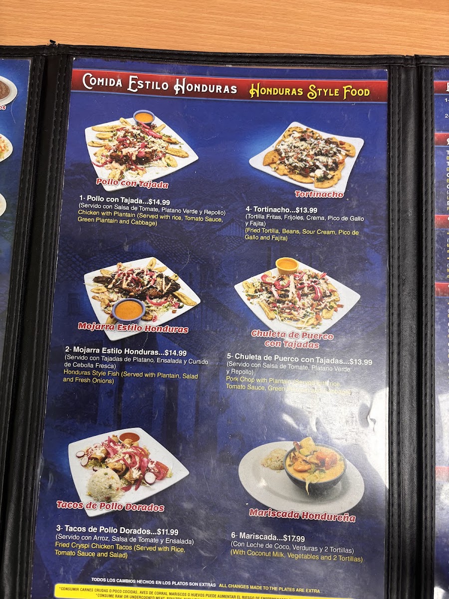 El Pulgarcito menu board